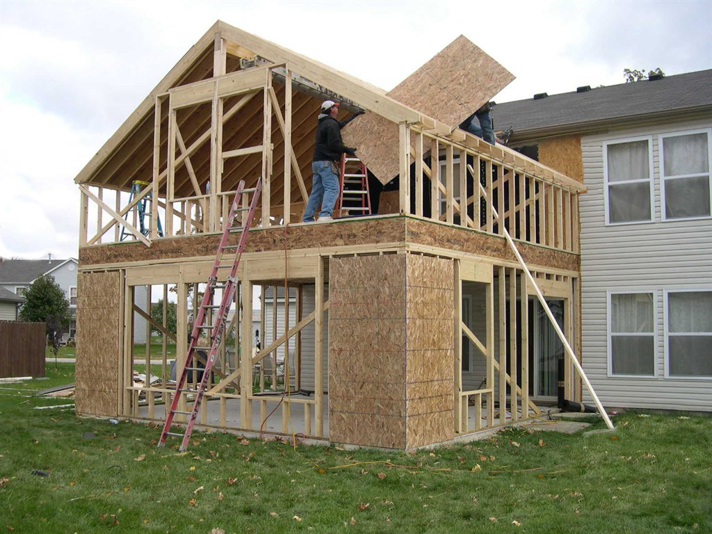 Suburban home undergoing renovation