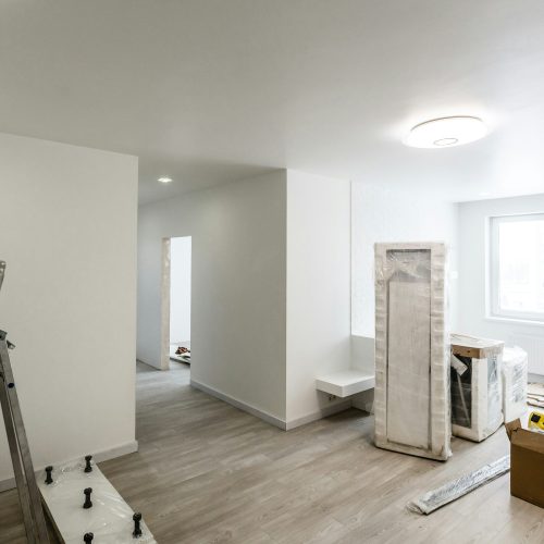 Suburban home interior undergoing renovation