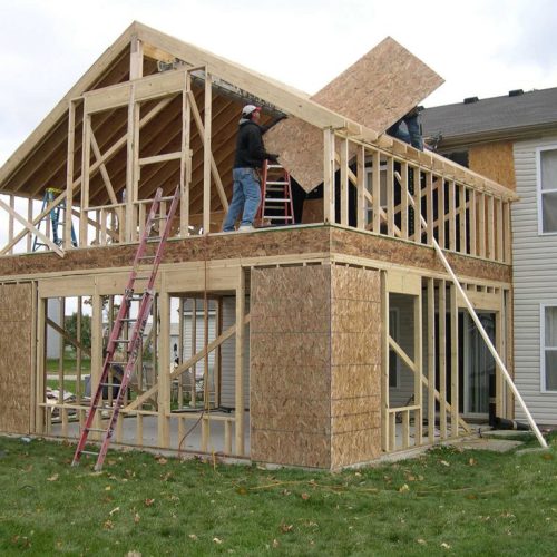 Suburban home undergoing renovation